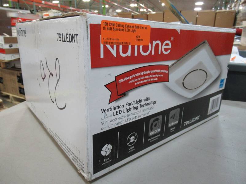 lot 123 image: Nutone 100 CFM Ceiling Exhaust Bath Fan with Soft Surround LED Light