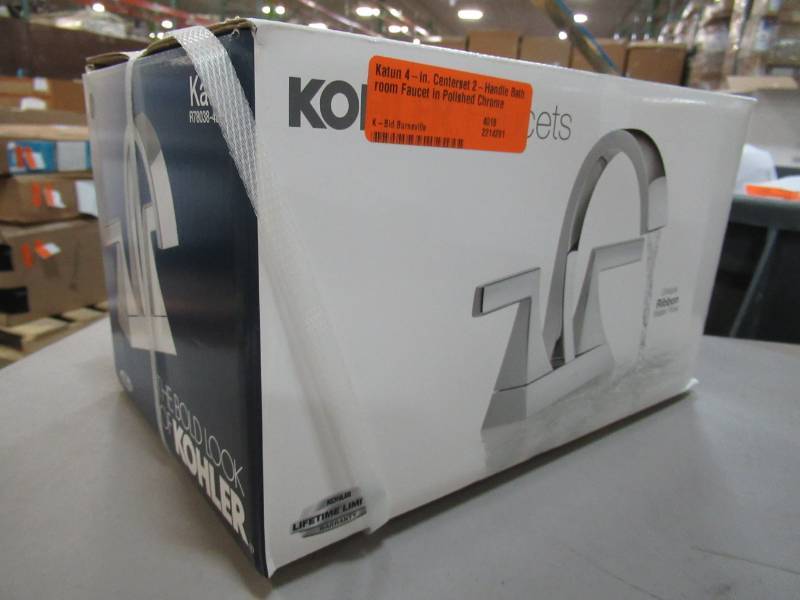 lot 50 image: Kohler Katun 4-in. Centerset 2-Handle Bathroom Faucet in Polished Chrome