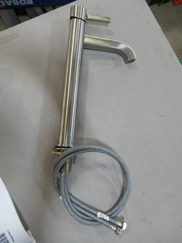 lot 55 image: Single Handle Faucet in Brushed Nickel.
