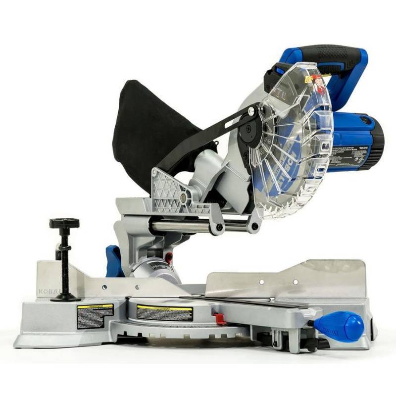 lot 21 image: Kobalt Compact 7-14-in 10-Amp Single Bevel Sliding Laser Compound Miter Saw SM1815LW- Missing Parts