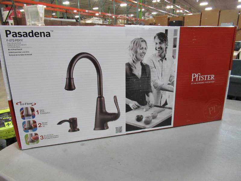 lot 40 image: Pfister Pasadena Single-Handle Bar Faucet in Tuscan Bronze
