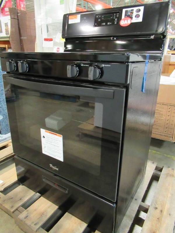 lot 68 image: Whirlpool Freestanding 5.1-cu ft Gas Range (Black) (Common 30-in Actual 29.88-in) WFG320M0BB