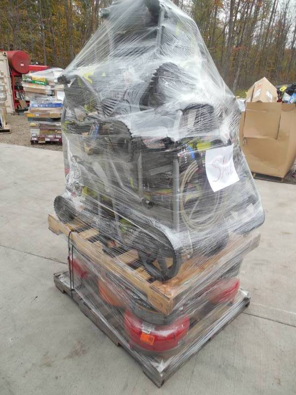 PALLET LOT OF AIR COMPRESSORS & PRESSURE WASHERS