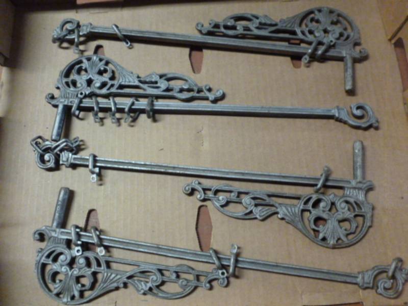lot 90 image: Antique Cast Iron Curtain Rods