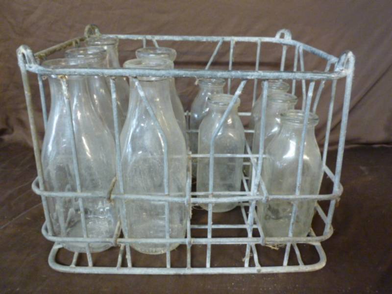 lot 99 image: Vintage Milk Bottles