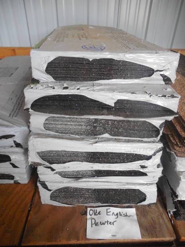 lot 40 image: (6) TAMKO HIP AND RIDGE SHINGLE BUNDLES IN OLD ENGLISH PEWTER