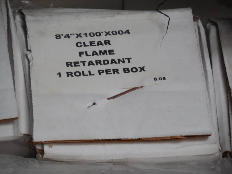 lot 56 image: (3) ROLL OF CLEAR FLAME RETARDANT POLY SHEETING