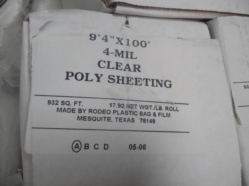 lot 65 image: (4) 100 ROLL OF CLEAR POLY SHEETING