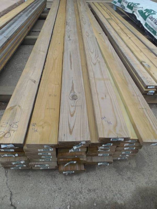 lot 195 image: (15) 2 X 8 X 20 GREEN TREATED LUMBER