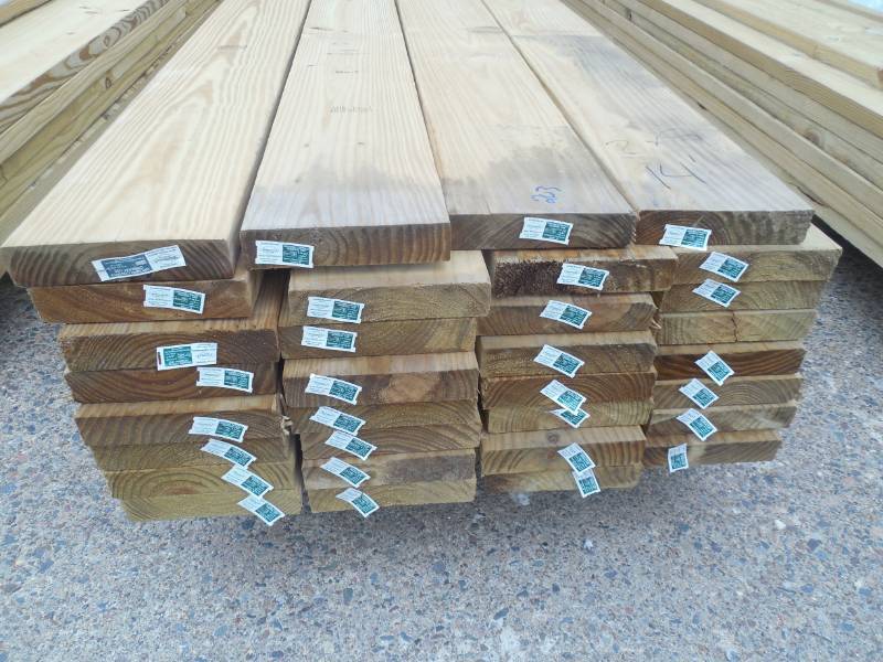 lot 203 image: (32) 2 X 8 14 GREEN TREATED LUMBER