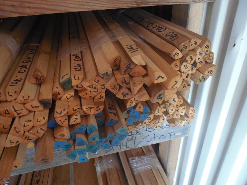 lot 244 image: 2,000 LINEAR FEET OF OAK QTR ROUND TRIM