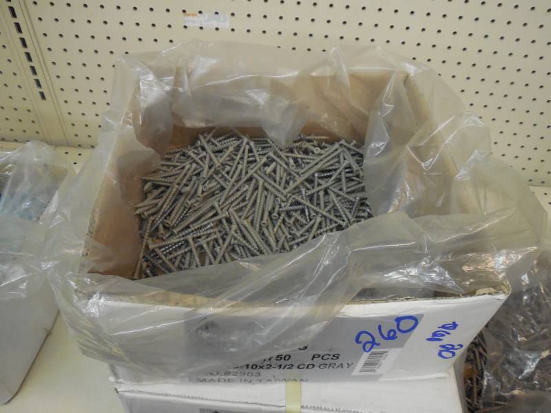 lot 260 image: BIG TIMBER SCREWS 2 12 SCREWS -GRAY -  PARTIAL BOX
