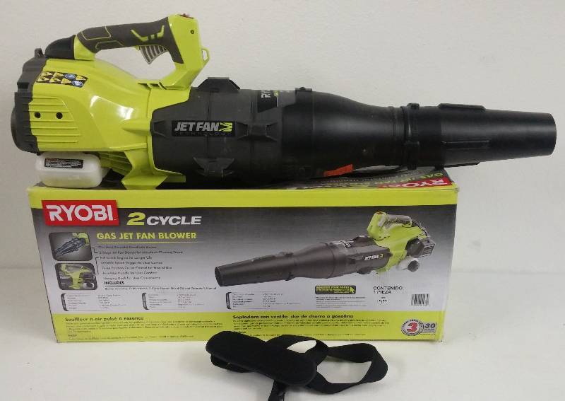 lot 4 image: Ryobi 2cycl Gas Jet Fan Blower 520cfm