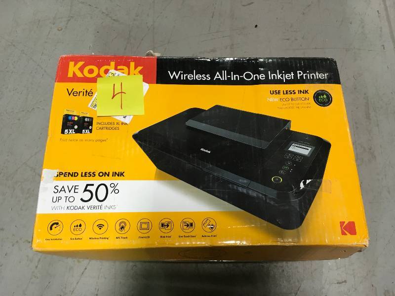 lot 4 image: Kodak Verite 55  Plus Wireless All in One Inkjet Printer Copier Scanner Used in good working cond.