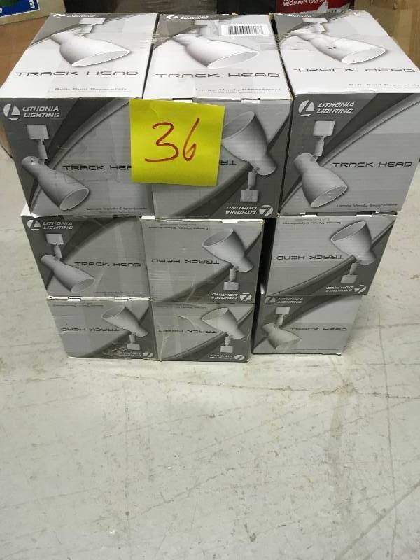 lot 36 image: Lithonia Lighting Baffle 1-Light White Track Lighting Fixture  LOT OF 6 in good conditions