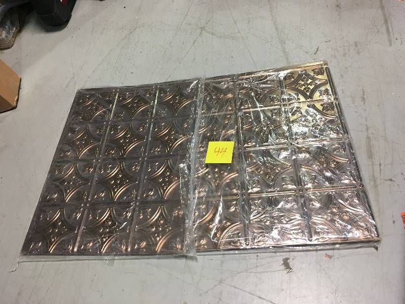 lot 44 image: Fasade 18.5-in x 24.5-in Oil-Rubbed Bronze Thermoplastic Backsplash  LOT OF 2 new