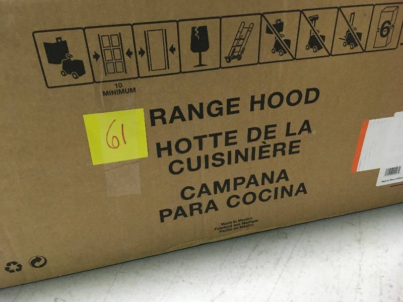 lot 61 image: Range Hood Stainless Steel Argo 28 In Insert External Recirculating Convertible in good conditions