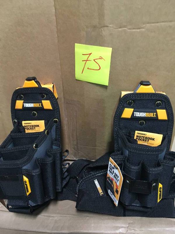 lot 75 image: TOUGHBUILT 6.25 Inch 15 Compartment Large Technician 10 Pocket Tool Pouch not used