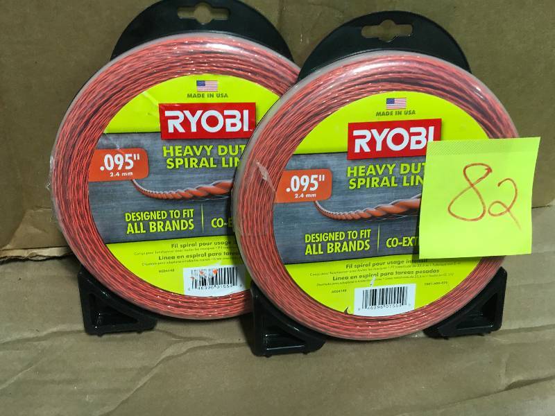 lot 82 image: RYOBI HEAVY-DUTY SPIRAL GAS TRIMMER LINE, 0.095 IN. X 110 FT. LOT OF TWO new
