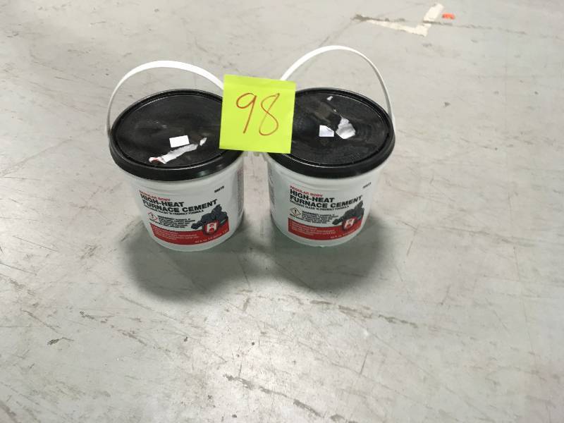 lot 98 image: Hercules 35515 12Gallon Bucket TanBlack Regular Furnace Cement LOT OF TWO in good conditions