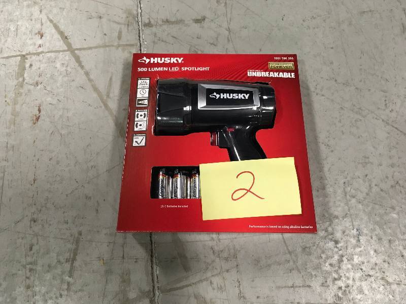 lot 2 image: Husky 500 Lumen Cree LED Long Range Handheld Spotlight Virtually Unbreakable