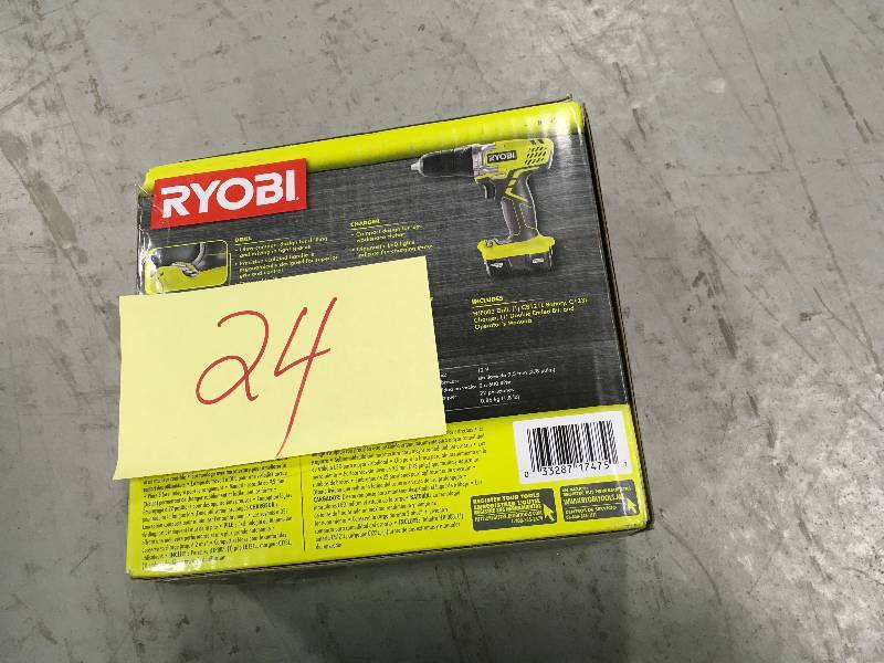 lot 24 image: Ryobi HJP004L 12 V 12 Cordless Drill  Used in good working cond.