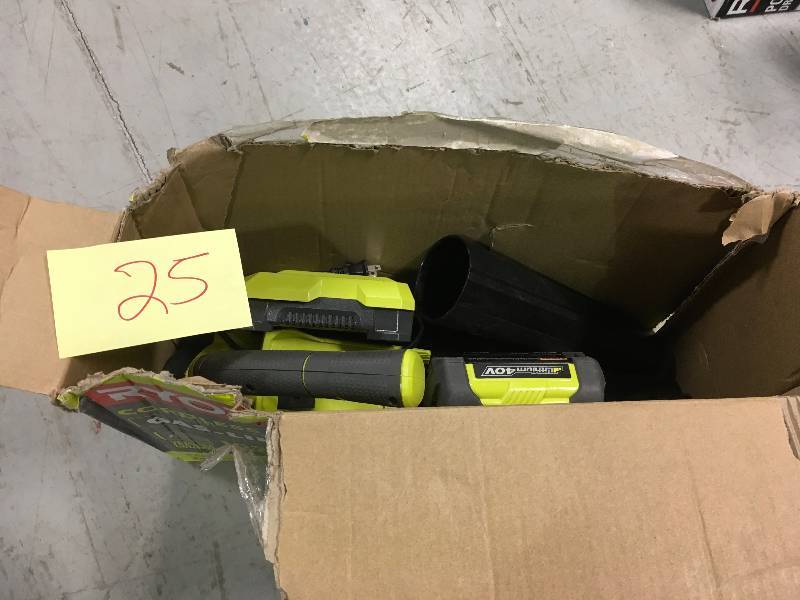 lot 25 image: Ryobi Jet Fan 40-Volt Lithium-Ion Cordless Jet Fan Leaf Blower  Used in good working cond.