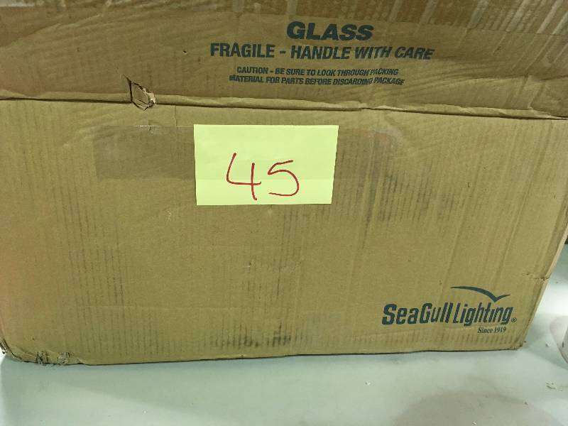 lot 45 image: Sea Gull Lighting 44438-05 Academy Three-Light Bath or Wall Light Fixture with Satin White Glass, Chrome Finish
