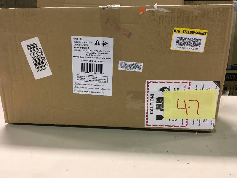 lot 47 image: Ryobi ONE 100 MPH 280 CFM 18-Volt Lithium-Ion Cordless Jet Fan Leaf Blower Battery and Charger Not Included