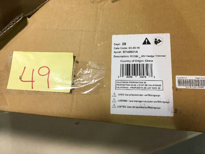 lot 49 image: Ryobi RY40601 40V 24 Cordless Hedge Trimmer - Bare Tool