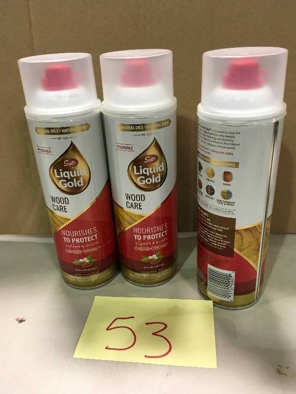 lot 53 image: Scotts Liquid Gold 20 Oz Almond Scent Liquid Gold Wood Clean  LOT OF 3