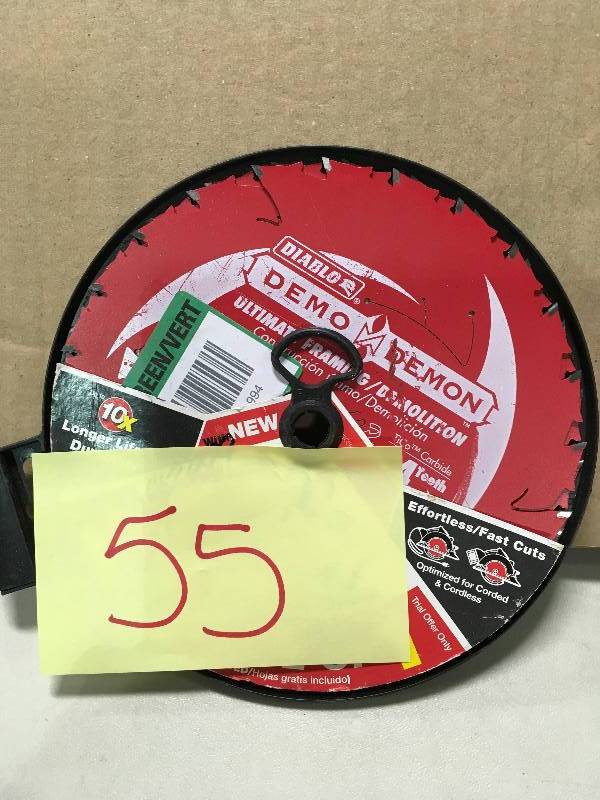lot 55 image: 2-pack 24T Diablo 7-14 Circular Saw Blades for DemoFraming D0724D