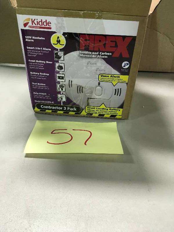 lot 57 image: Kidde 21027520 Hardwired Photoelectric Combination Smoke and CO Alarm with Voice Battery