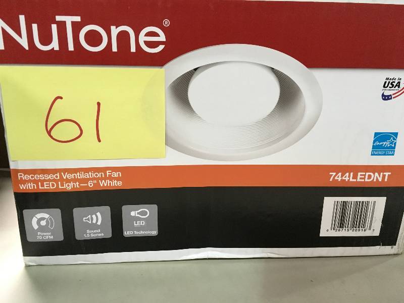 NuTone 744LEDNT Recessed Fan with LED Lighting