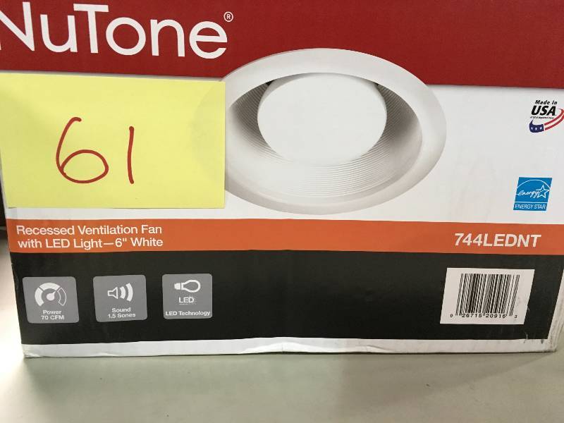 lot 61 image: Nutone (744LEDNT) Recessed Fan with LED Lighting