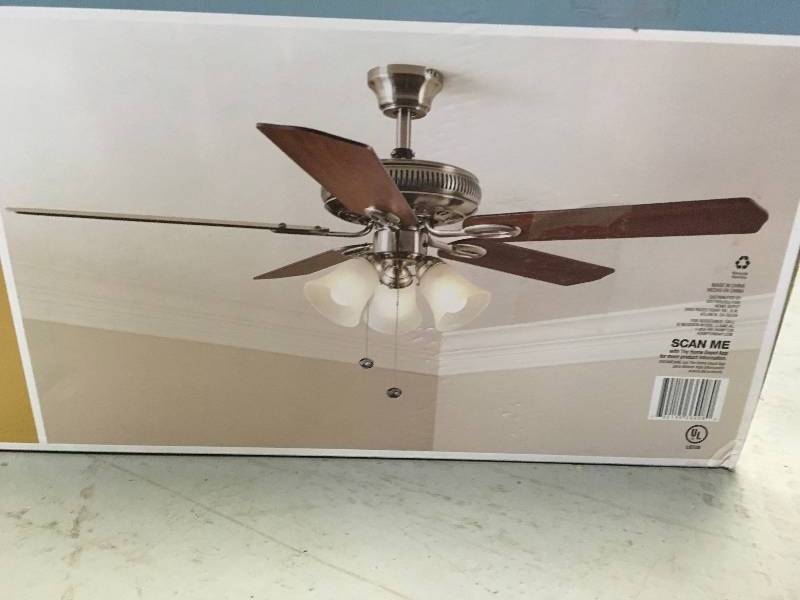 lot 87 image: Hampton Bay Glendale 52 in. Brushed Nickel Ceiling Fan  AG524-BN