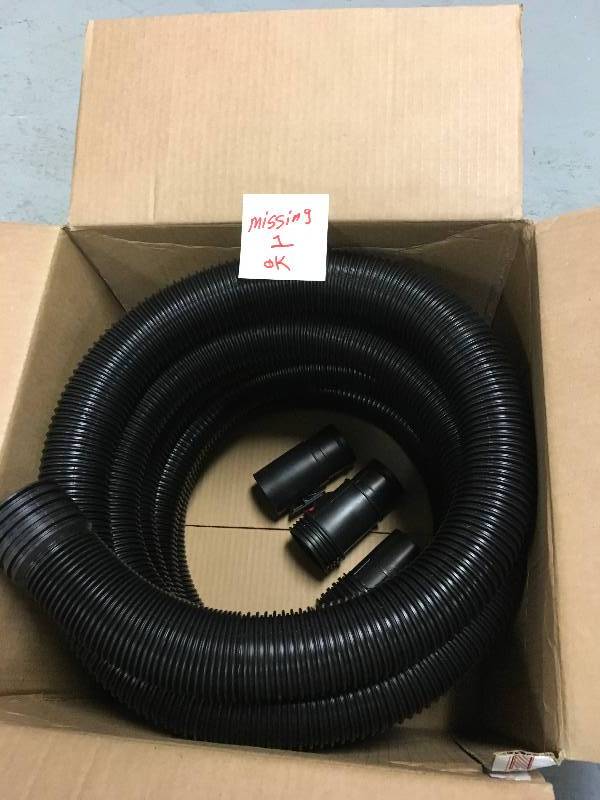 lot 93 image: RIDGID 2-12 in. x 20 ft. Universal Vac Hose  MISSING ONE PC