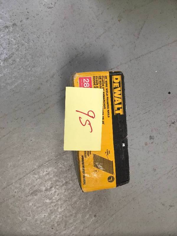 lot 95 image: DEWALT 28 DEGREE WIRE WELD FRAMING NAILS  2000 QTY