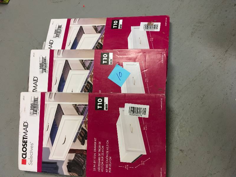 lot 10 image: ClosetMaid 4945 Selectives 23.5 in. x 10 in. Decorative Drawer in White  LOT OF 3 not used