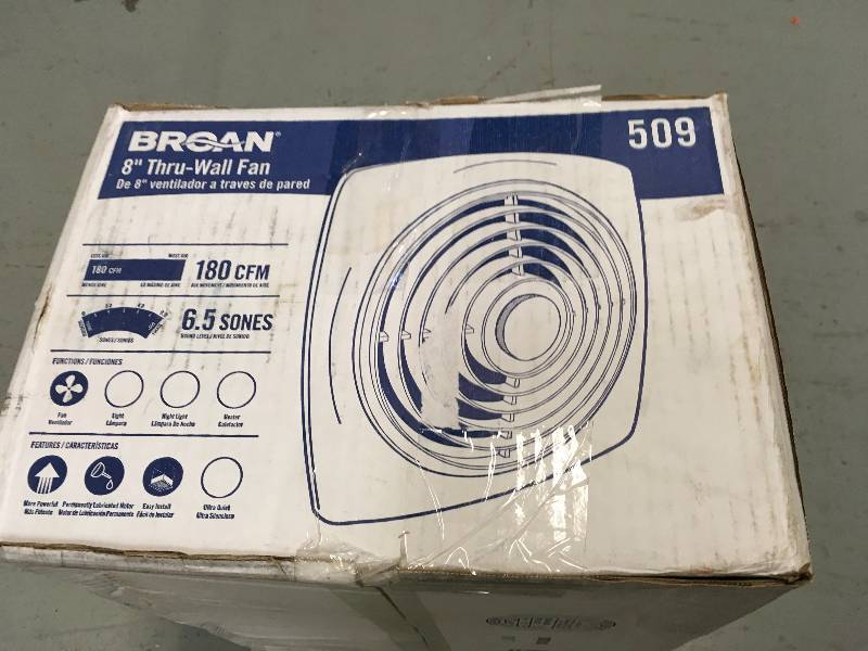 lot 22 image: BROAN 180 CFM Through-the-Wall Exhaust Fan in good conditions