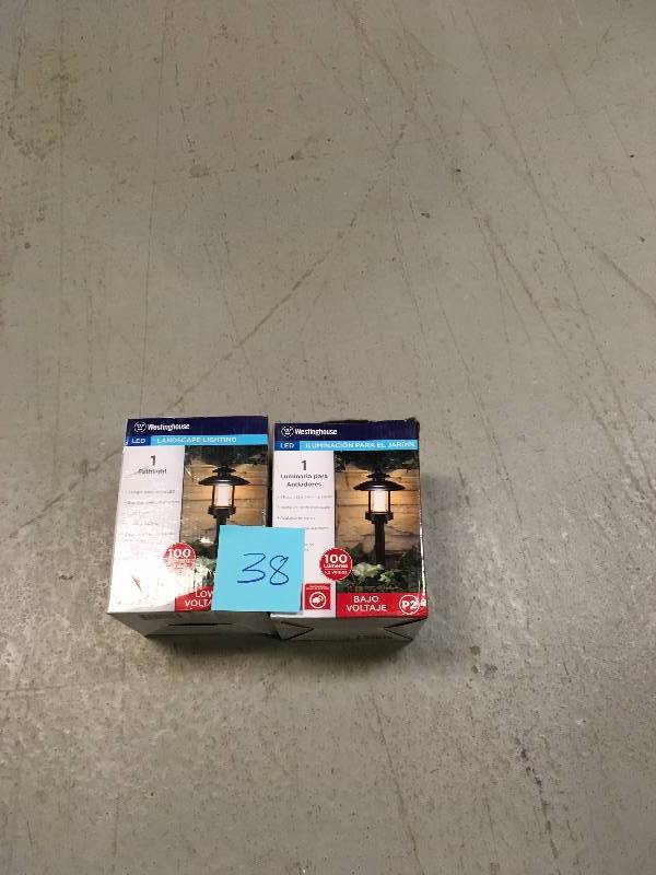 lot 38 image: Westinghouse Low Voltage LED, Landscape Pathway Lights (Black)   LOT OF 2 in good conditions