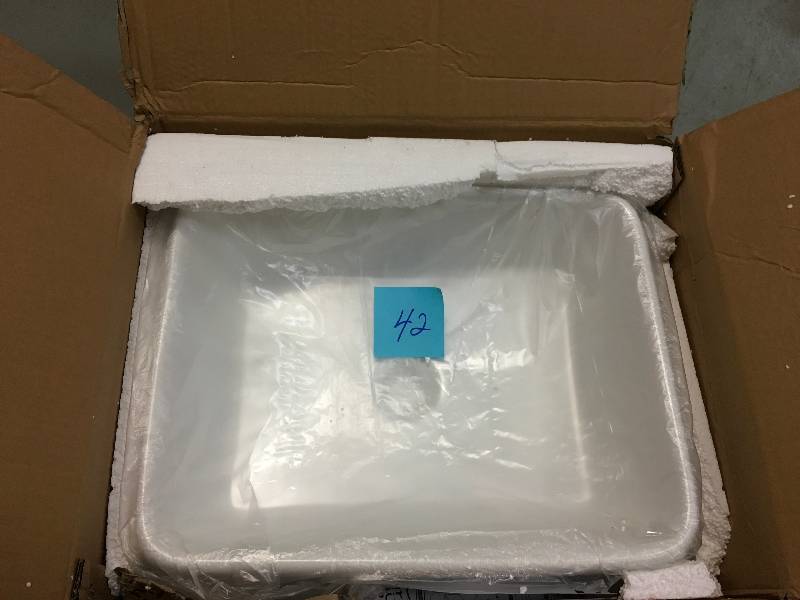 lot 42 image: Kraus KCV-121 White Rectangular Ceramic Bathroom Sink not used