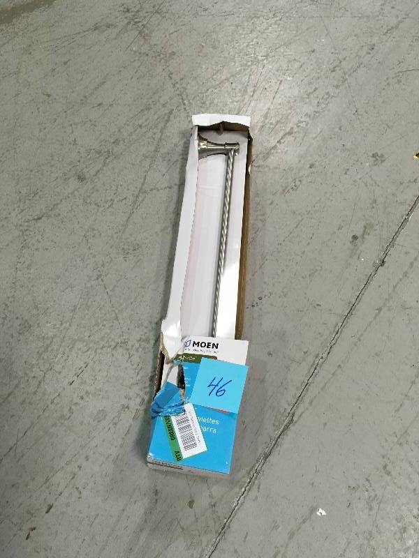 lot 46 image: MOEN ASHVILLE 24 IN. TOWEL BAR IN SPOT RESIST BRUSHED NICKEL not used
