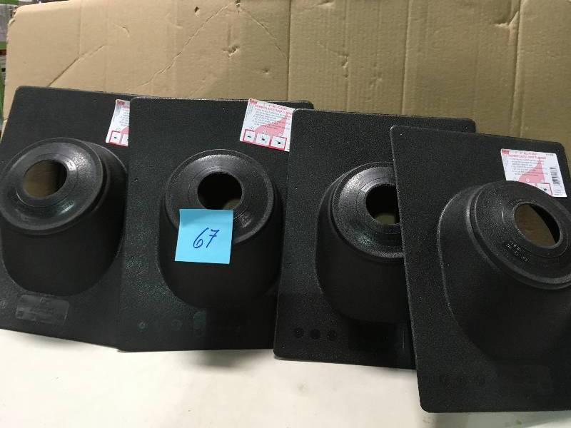 lot 67 image: Oatey 11938 Thermoplastic All-Flash Base Flashing Gray 3-Inch 4-Inch   LOT OF 4 PCS not used