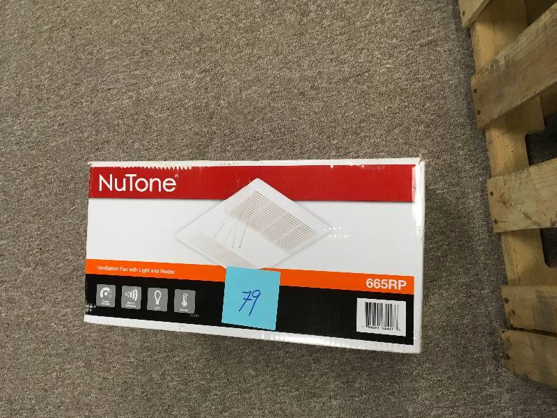 lot 79 image: NUTONE 665RP HEAT-A-VENTLITE EXHAUST FAN WITH 1300-WATT HEATER AND 100-WATT INCANDESCENT LIGHT, 70 CFM in good conditions