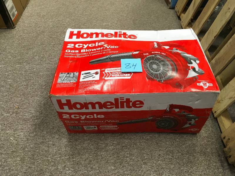 lot 84 image: Homelite Leaf Blower Gas Handheld Blower Vacuum 150 MPH 400 26cc  USED in working conditions