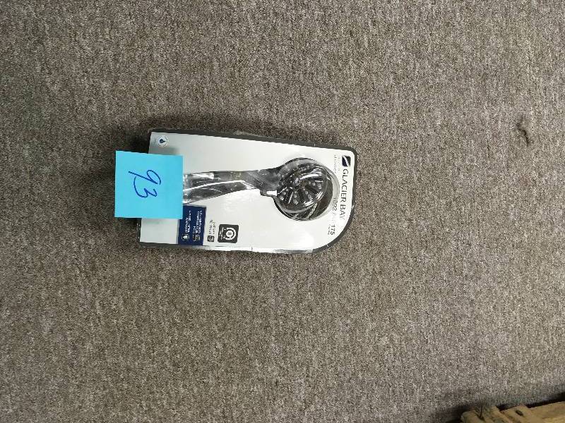 lot 93 image: Glacier Bay white handheld shower showerhead wand w hose 3-spray settings in good conditions