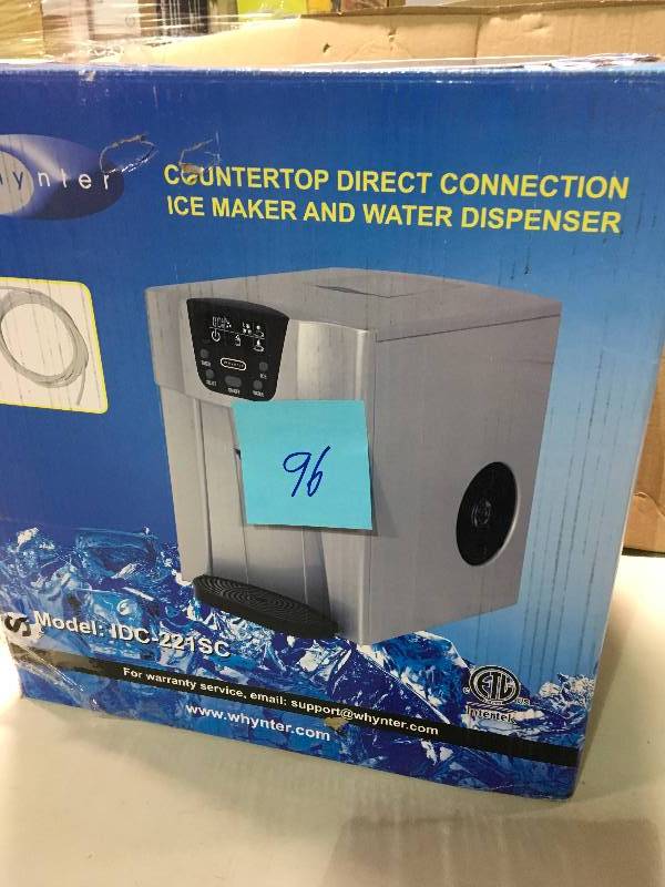 lot 96 image: Whynter Countertop Direct Connection Ice Maker and Water Dispenser  USED in working conditions