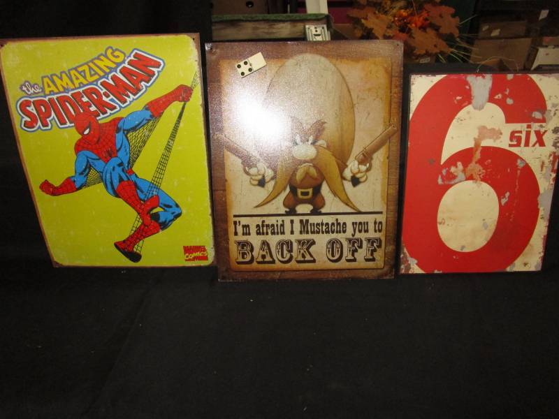 lot 200 image: 3 Metal Signs