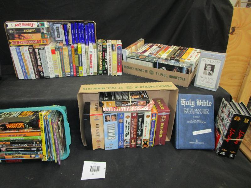 lot 31 image: Books on tapes, DVDs and VHS Tapes
